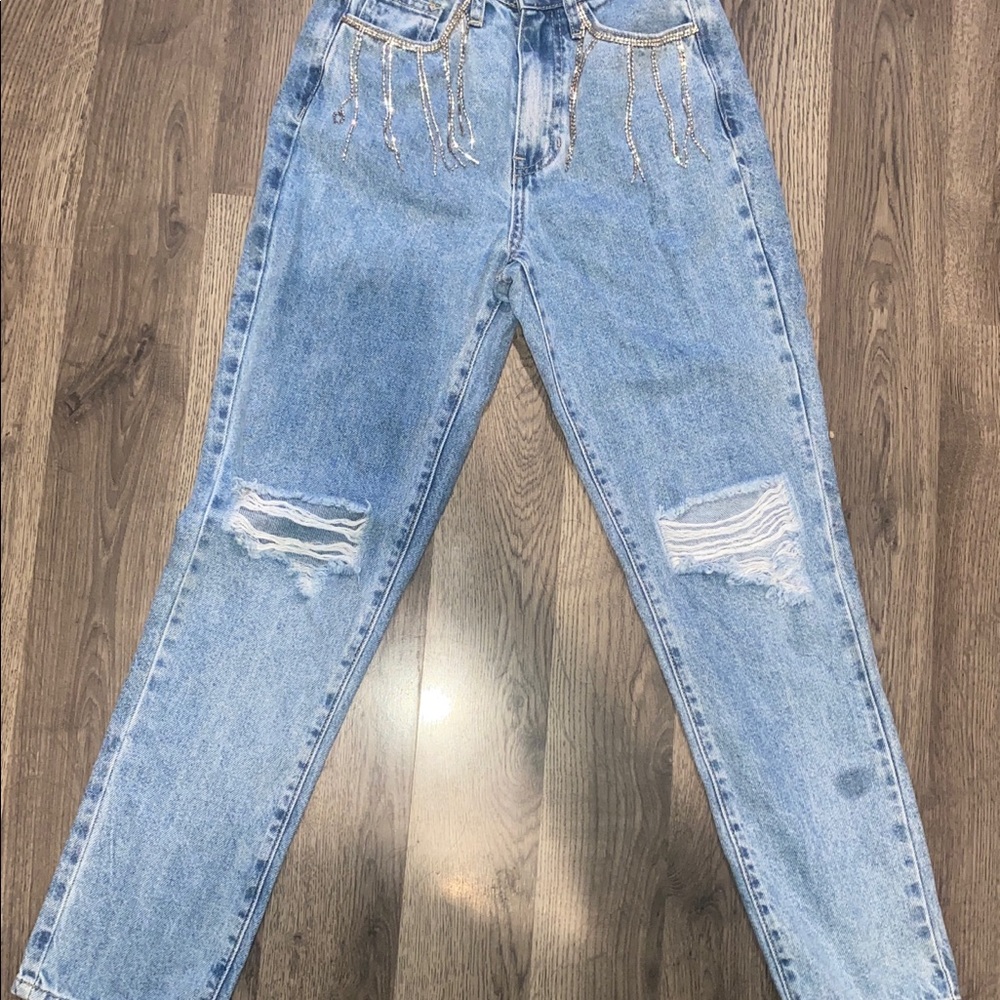 Simple society straight legged jeans (size 0)